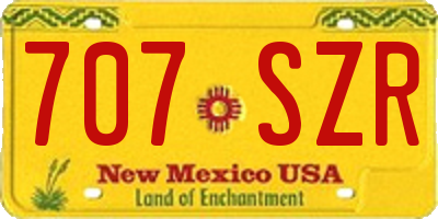 NM license plate 707SZR