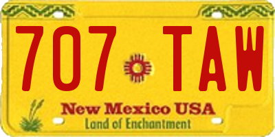NM license plate 707TAW