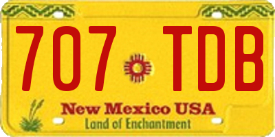 NM license plate 707TDB