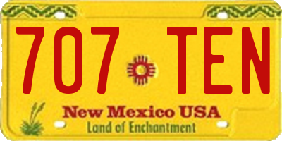 NM license plate 707TEN
