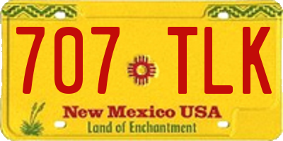 NM license plate 707TLK