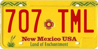NM license plate 707TML