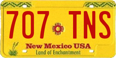 NM license plate 707TNS