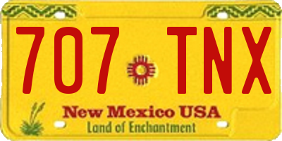 NM license plate 707TNX