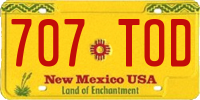 NM license plate 707TOD