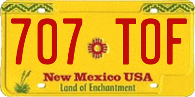 NM license plate 707TOF