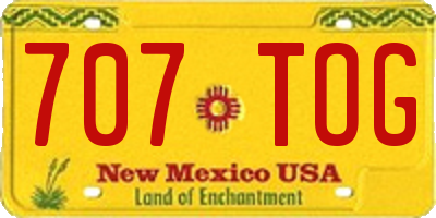 NM license plate 707TOG