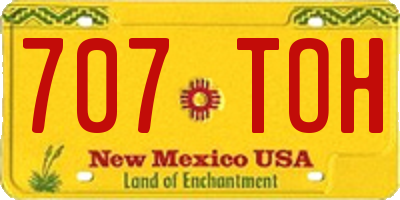 NM license plate 707TOH