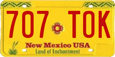 NM license plate 707TOK