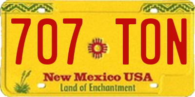 NM license plate 707TON