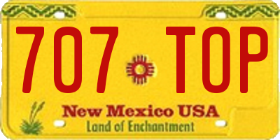 NM license plate 707TOP