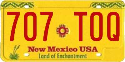 NM license plate 707TOQ