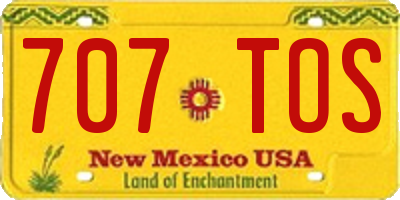 NM license plate 707TOS