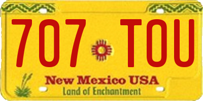 NM license plate 707TOU