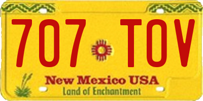 NM license plate 707TOV