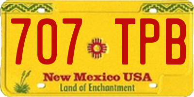 NM license plate 707TPB