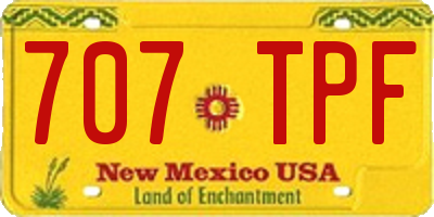 NM license plate 707TPF