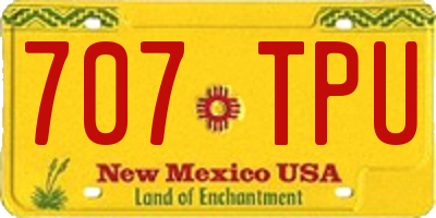 NM license plate 707TPU
