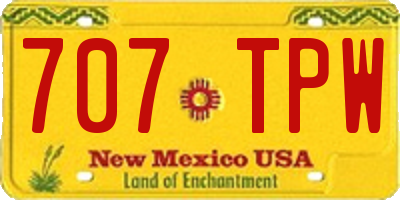 NM license plate 707TPW