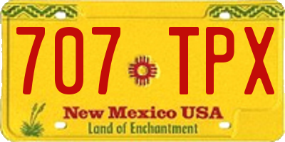NM license plate 707TPX