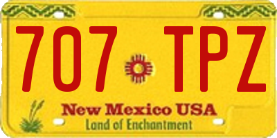 NM license plate 707TPZ