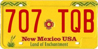 NM license plate 707TQB