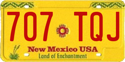 NM license plate 707TQJ