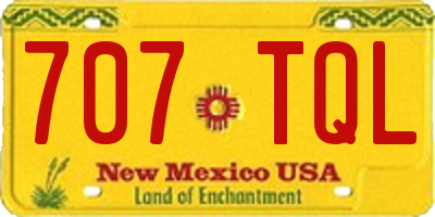 NM license plate 707TQL