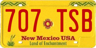 NM license plate 707TSB