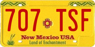 NM license plate 707TSF