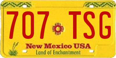 NM license plate 707TSG