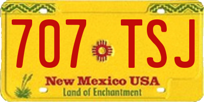 NM license plate 707TSJ