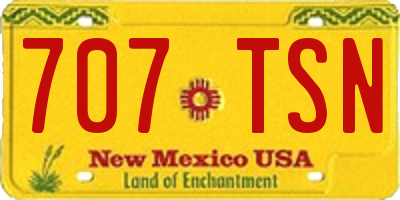 NM license plate 707TSN