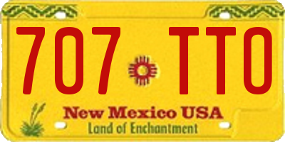 NM license plate 707TTO