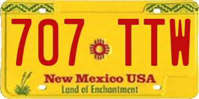 NM license plate 707TTW