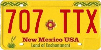 NM license plate 707TTX