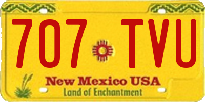 NM license plate 707TVU