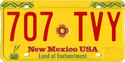 NM license plate 707TVY