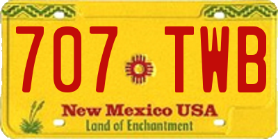NM license plate 707TWB