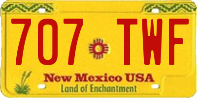 NM license plate 707TWF
