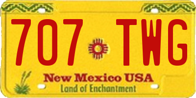 NM license plate 707TWG