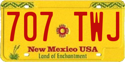 NM license plate 707TWJ
