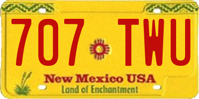 NM license plate 707TWU
