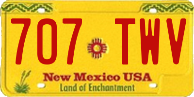 NM license plate 707TWV