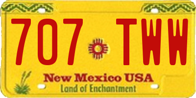 NM license plate 707TWW