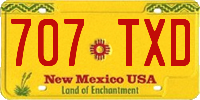 NM license plate 707TXD