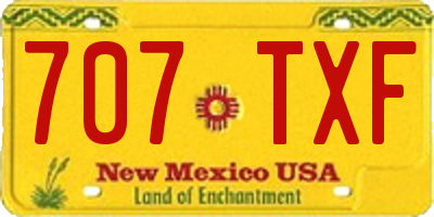 NM license plate 707TXF