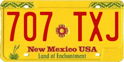 NM license plate 707TXJ