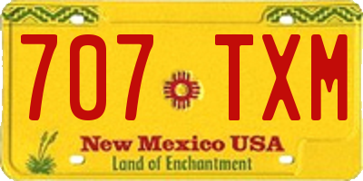 NM license plate 707TXM