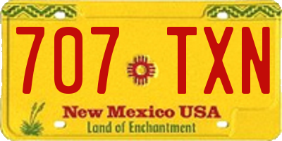NM license plate 707TXN